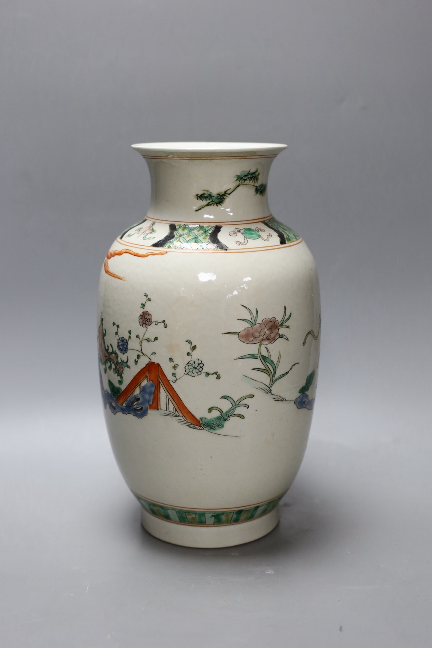 A 20th century Chinese famille rose vase, 33cm